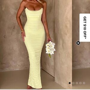 BabyBoo Yellow Strapless Dress